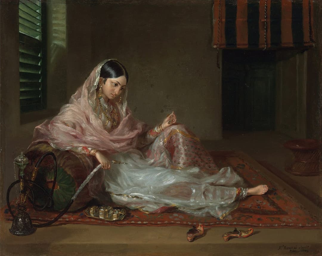 ১৭৮৯ সালে ফ্রান্সেস্কো রেনাল্ডির আঁকা ছবি: ঢাকার মসলিনে এক নারী, তখন ইউরোপ এই কাপড়ে মুগ্ধ