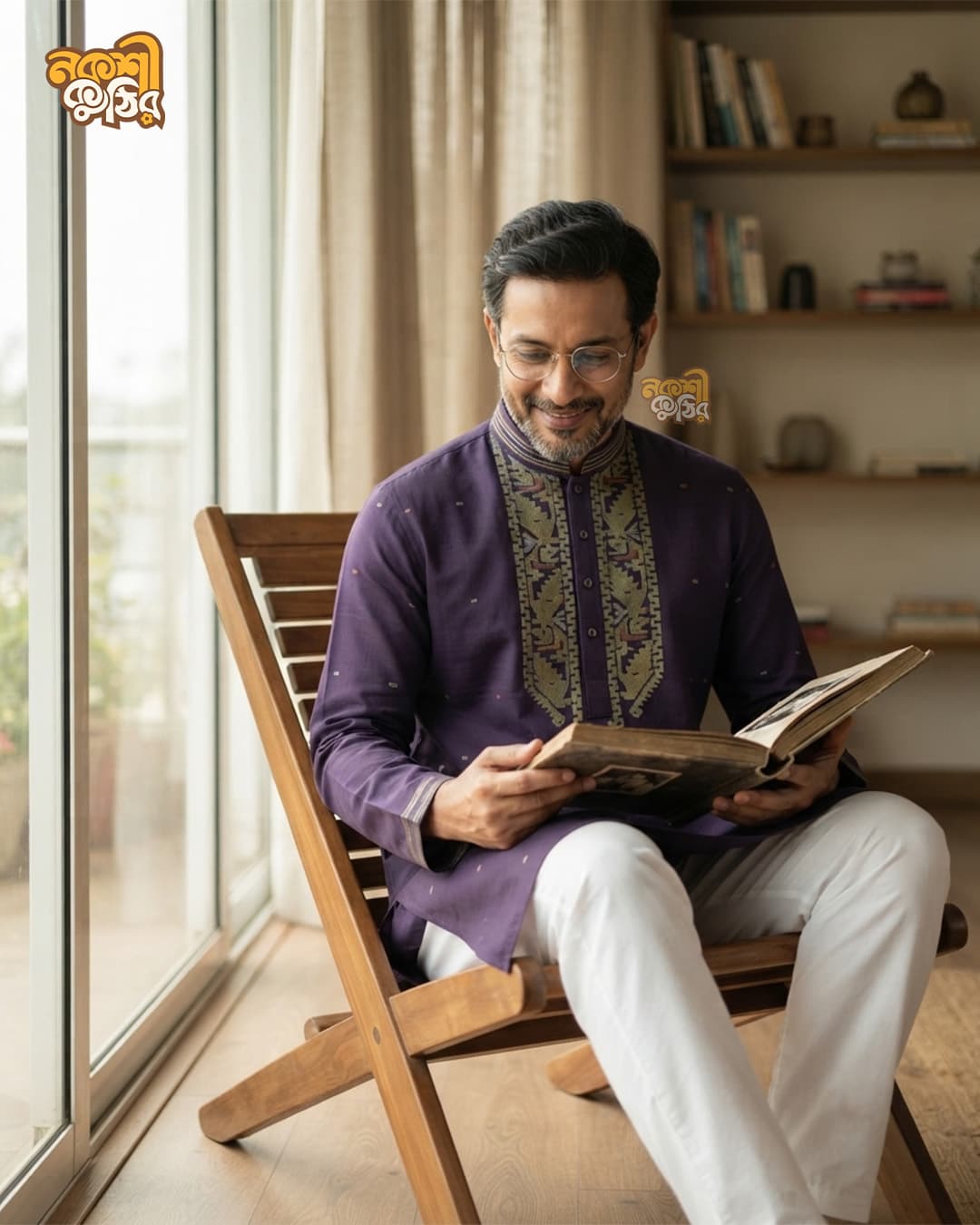 প্রিমিয়াম জামদানি পাঞ্জাবি — পার্পল — গ্যালারি