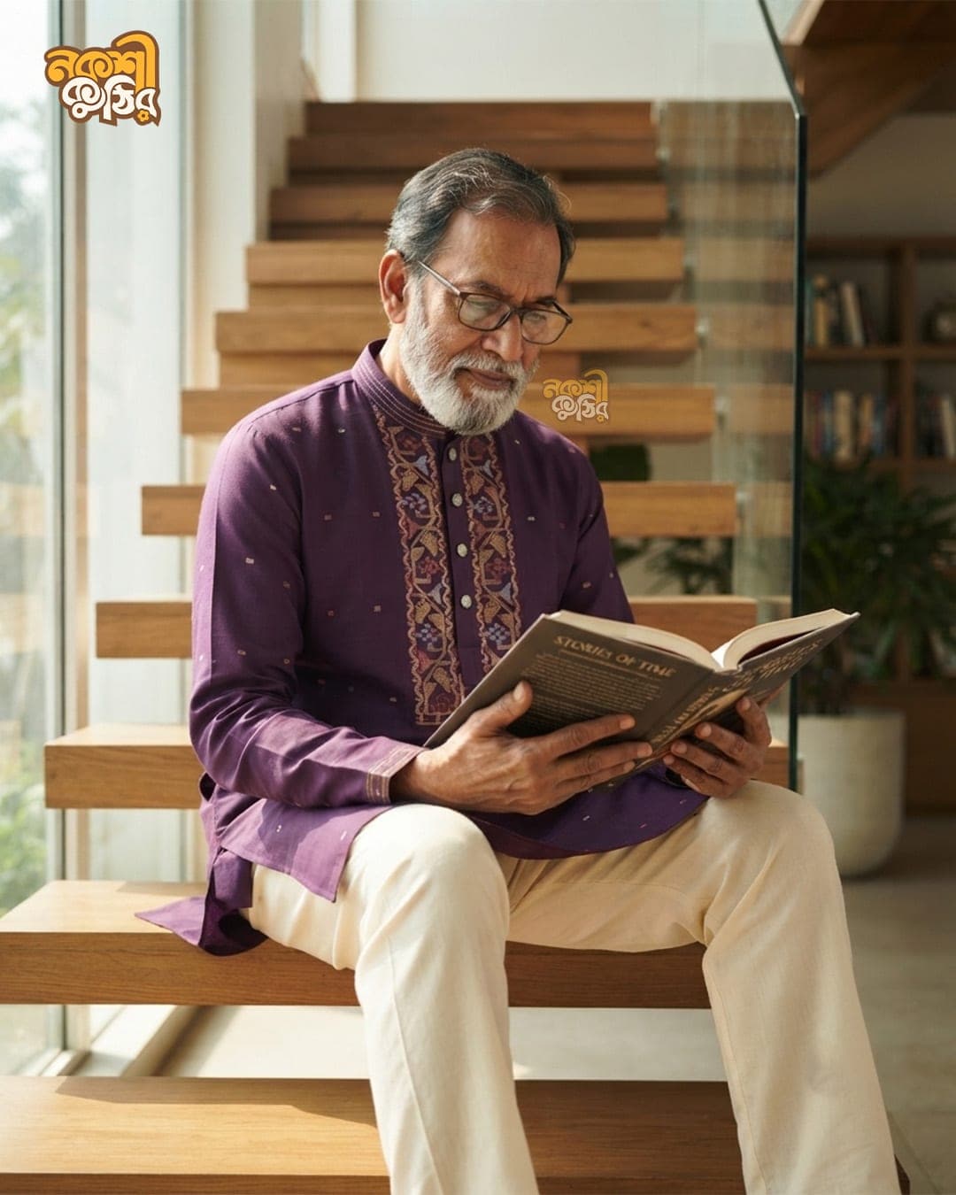 প্রিমিয়াম জামদানি পাঞ্জাবি — বেগুনি (গোল্ডেন কারুকাজ) — গ্যালারি