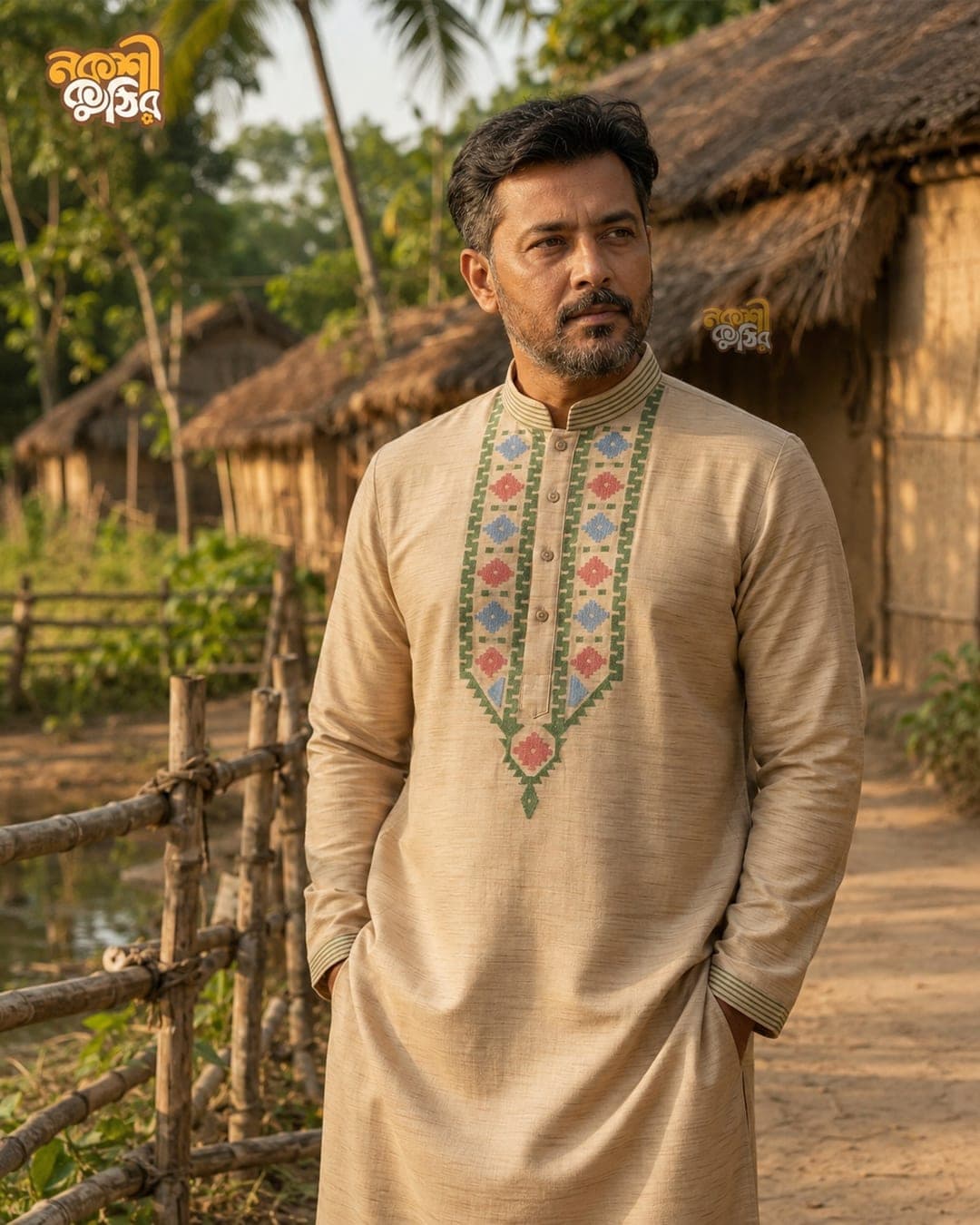 রেগুলার জামদানি পাঞ্জাবি — বেইজ — গ্যালারি