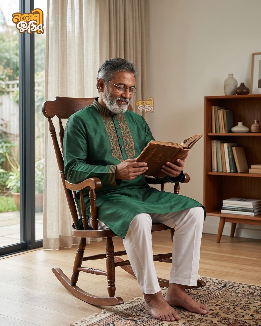 রেগুলার জামদানি পাঞ্জাবি — ডার্ক গ্রিন (কপার কারুকাজ) — গ্যালারি