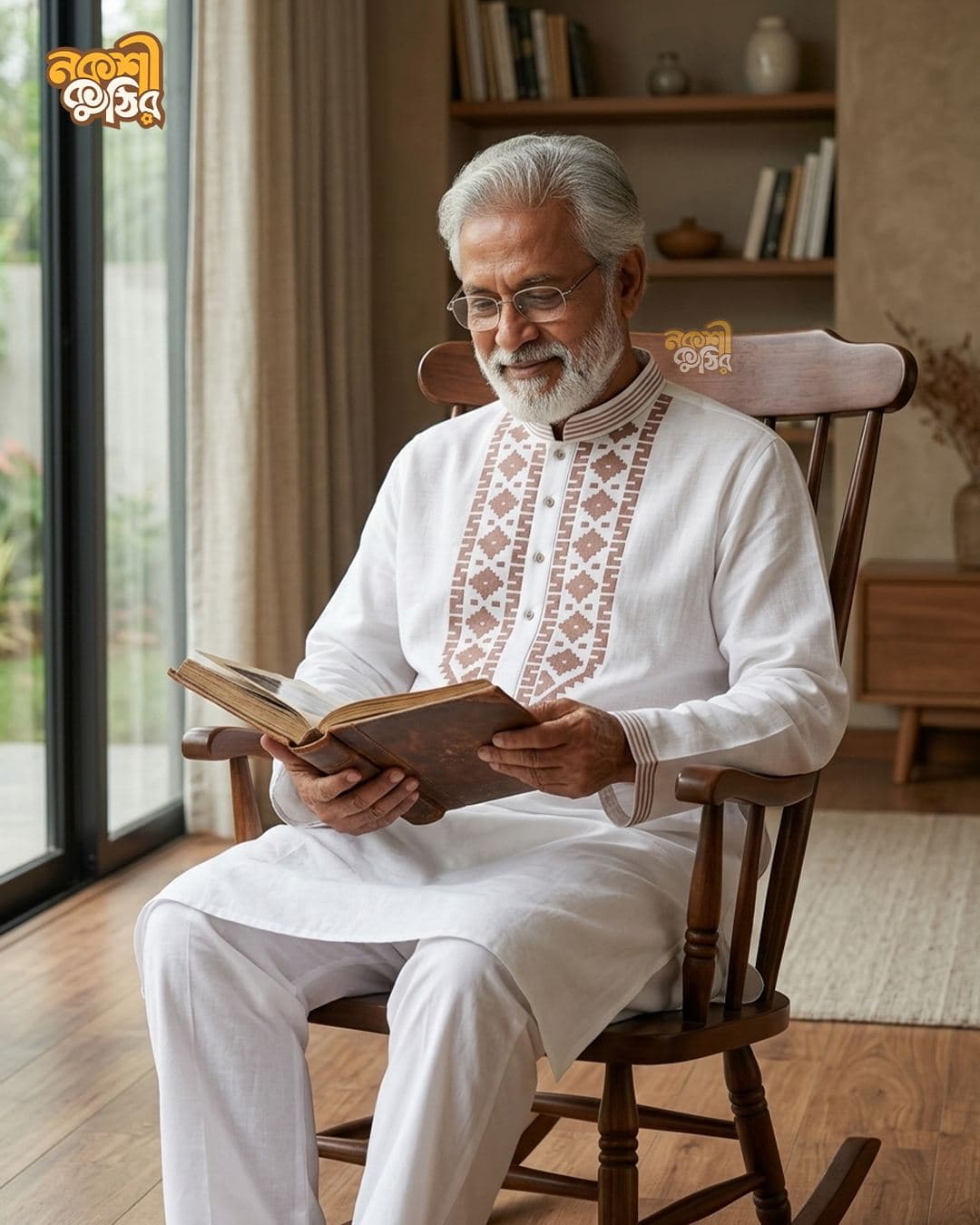 রেগুলার জামদানি পাঞ্জাবি — অফ-হোয়াইট (ব্রাউন কারুকাজ) — গ্যালারি