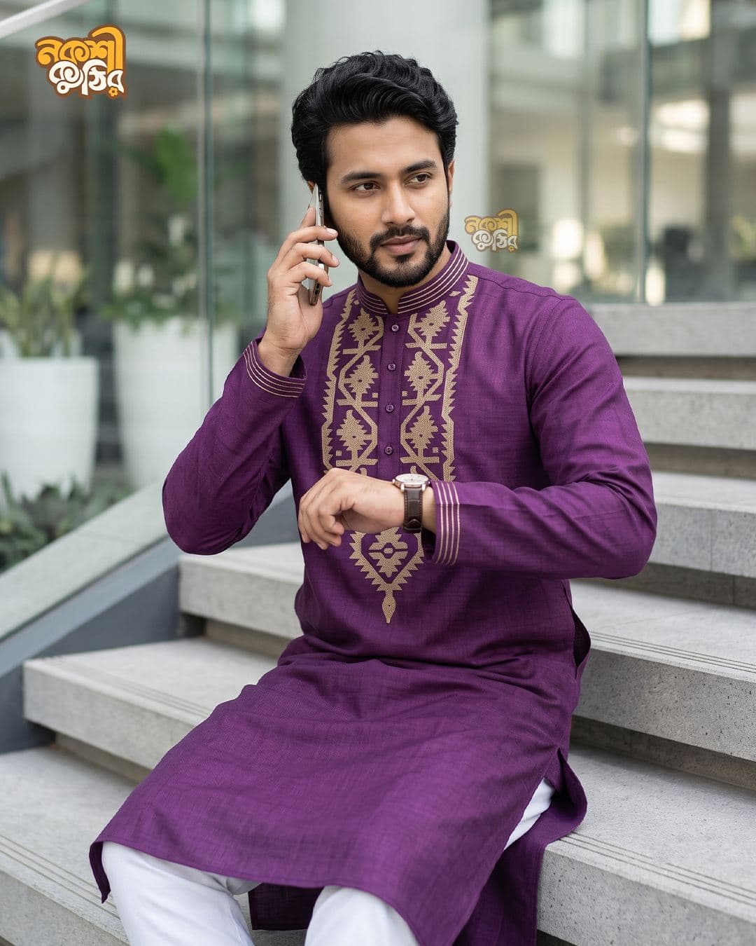 রেগুলার জামদানি পাঞ্জাবি — বেগুনি — গ্যালারি