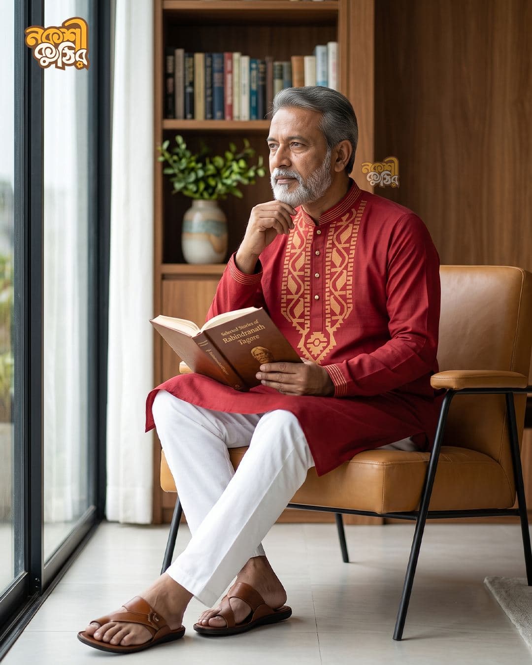 রেগুলার জামদানি পাঞ্জাবি — লাল (গোল্ডেন) — গ্যালারি