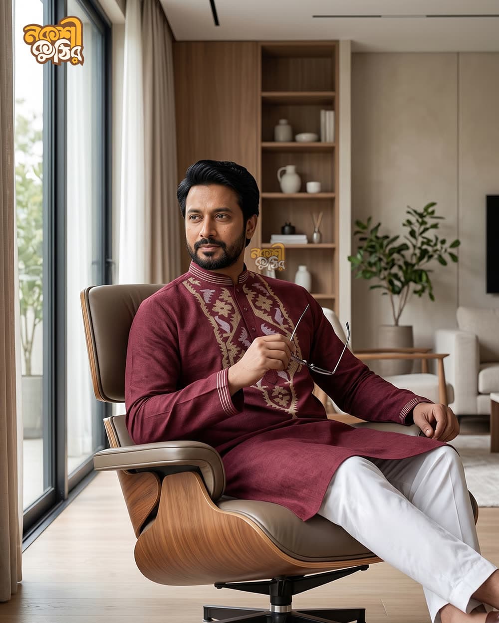 রেগুলার জামদানি পাঞ্জাবি — মেরুন — গ্যালারি