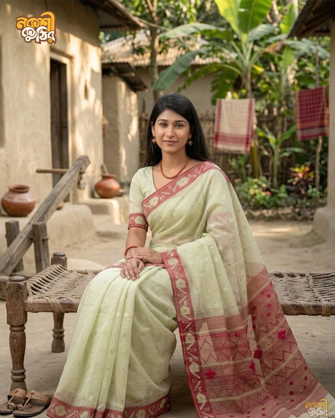 মিন্ট জামদানি শাড়ি — মুক্তা কলি — গ্যালারি ছবি