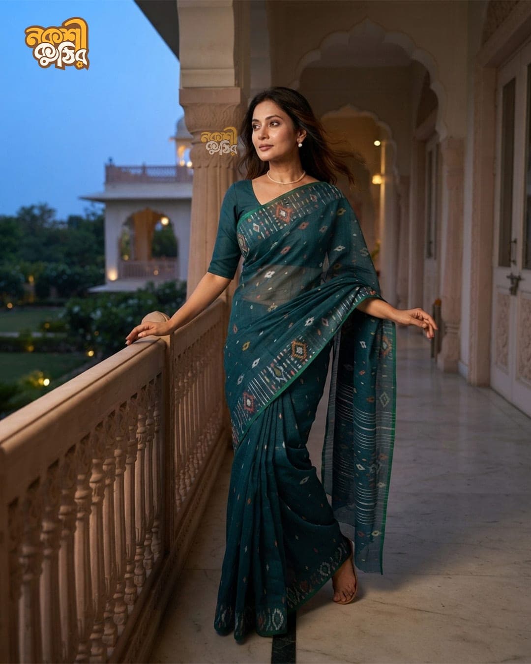 টিল জামদানি শাড়ি — জোনাকি বনানী — গ্যালারি ছবি