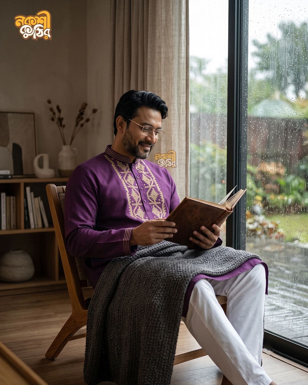 রেগুলার জামদানি পাঞ্জাবি — বেগুনি