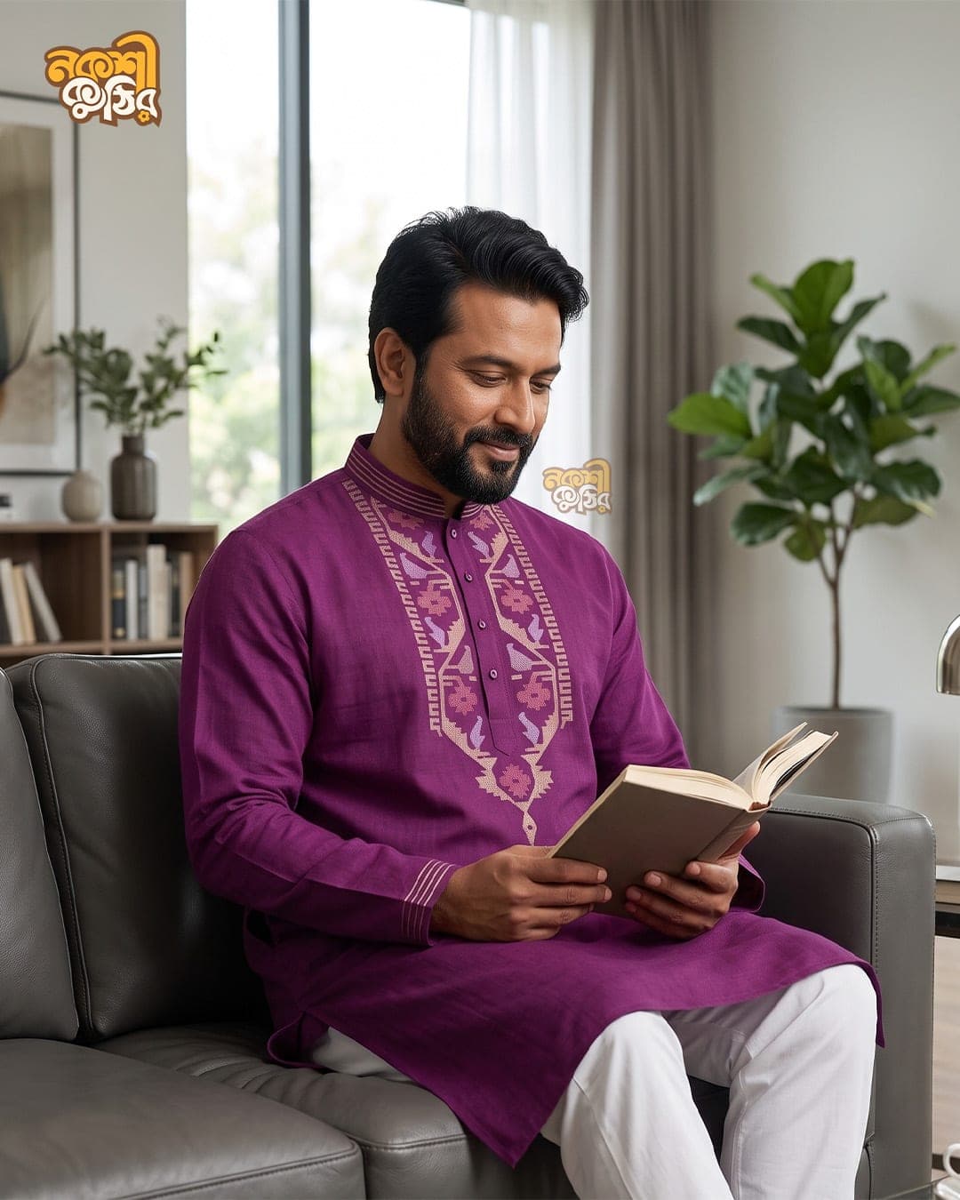 রেগুলার জামদানি পাঞ্জাবি — রয়্যাল পার্পল