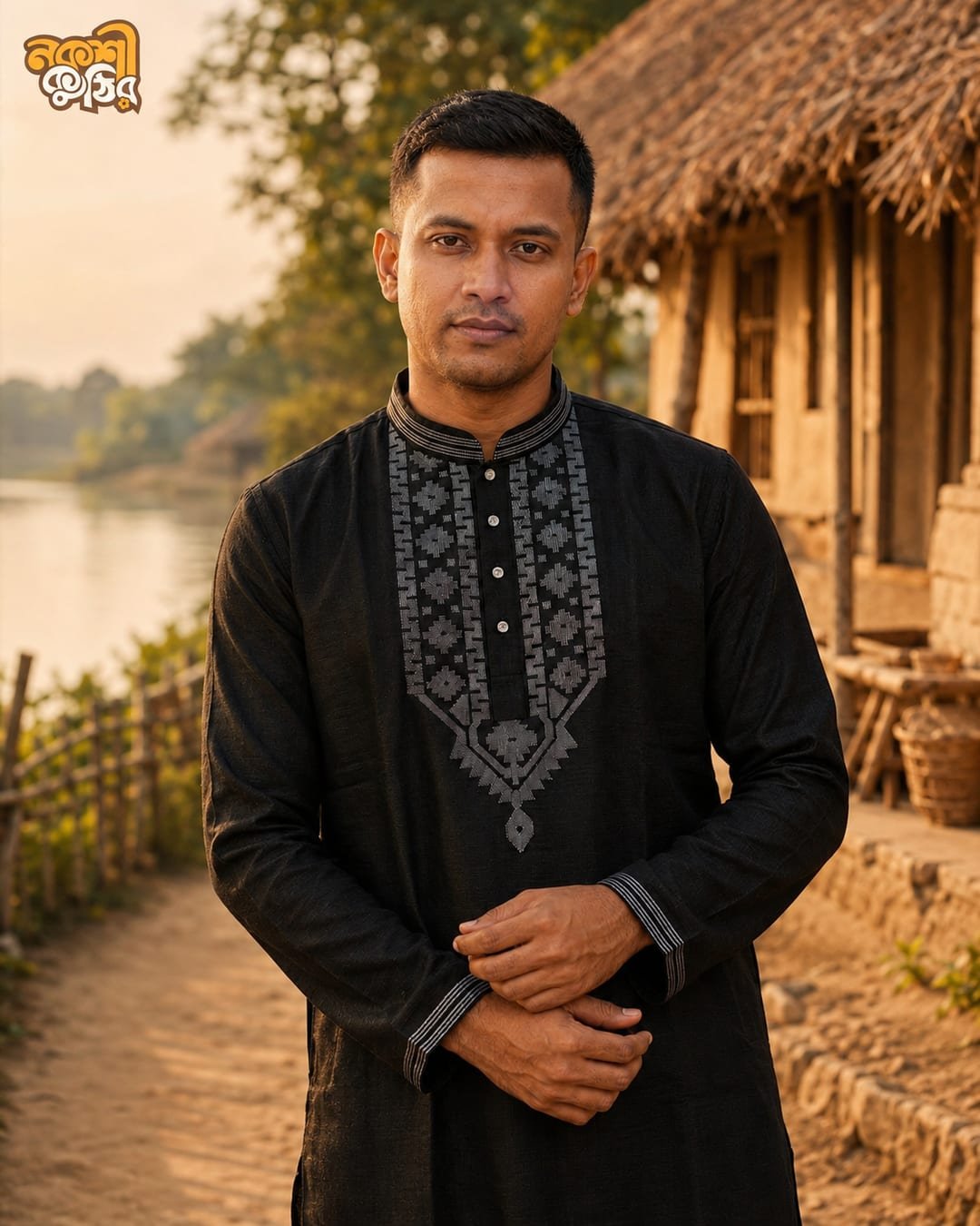 রেগুলার জামদানি পাঞ্জাবি — সাদা (পার্পল কারুকাজ) — গ্যালারি